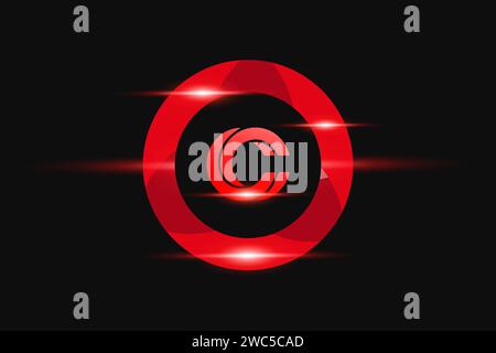 CC Red Logo Design. Vektor-Logo für Unternehmen. Stock Vektor