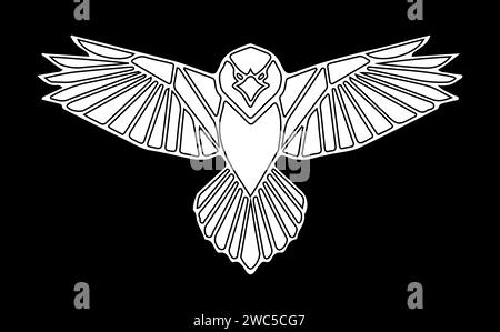 Ein fliegender Greifvogel in Illustrator Stockfoto