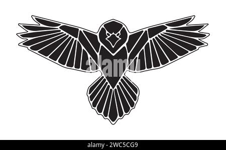 Ein fliegender Greifvogel in Illustrator Stockfoto