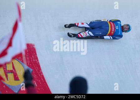 Innsbruck, Österreich 13.- 14. Januar 2024: Eberspächer Rennrodel Weltcup - 2023/2024 - 14.01.2024 im Bild: David Gleirscher (AUT) Stockfoto