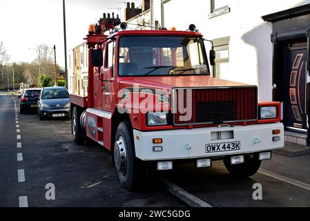 In Großbritannien – Vintage Volvo Abschleppwagen – Bamber Bridge Stockfoto