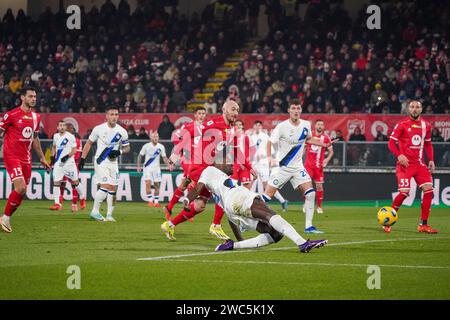 Monza, Italien. Januar 2024. Marcus Thuram, während des AC Monza gegen FC Inter, Serie A, im U-Power Stadium. Quelle: Alessio Morgese/Alessio Morgese/Emage/Alamy Live News Stockfoto