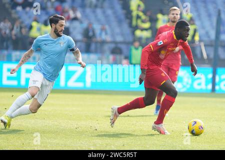 Rom, Rom, Italien. Januar 2024. 20. Tag der italienischen Meisterschaft der Serie A zwischen S.S. Lazio und U.S. Lecce am 14. Januar 2024 im Olympiastadion, Rom, italien (Foto: © Stefano D'Offizi/ZUMA Press Wire) NUR REDAKTIONELLE VERWENDUNG! Nicht für kommerzielle ZWECKE! Stockfoto