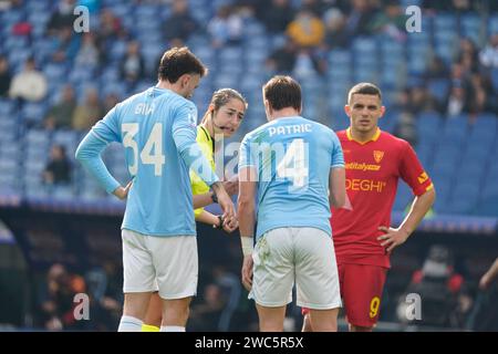 Rom, Rom, Italien. Januar 2024. 20. Tag der italienischen Meisterschaft der Serie A zwischen S.S. Lazio und U.S. Lecce am 14. Januar 2024 im Olympiastadion, Rom, italien (Foto: © Stefano D'Offizi/ZUMA Press Wire) NUR REDAKTIONELLE VERWENDUNG! Nicht für kommerzielle ZWECKE! Stockfoto