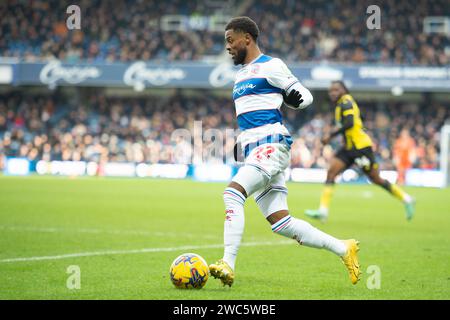 London, Großbritannien. 14. Januar 2024; Loftus Road Stadium, Shepherds Bush, West London, England; EFL Championship Football, Queens Park Rangers gegen Watford; Kenneth Paal von Queens Park Rangers bereitet sich auf ein Spiel in der Watford Box vor Credit: Action Plus Sports Images/Alamy Live News Stockfoto