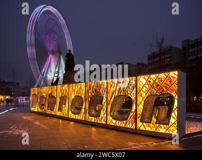 Urlaub Dekorationen von Kossuth tér in Debrecen. Ungarn Stockfoto