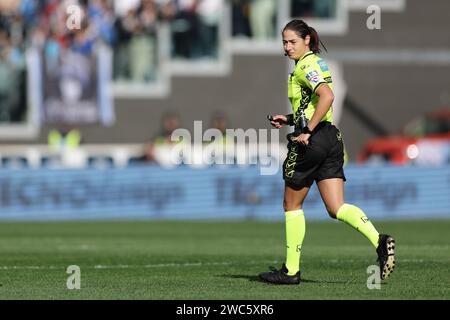 Der italienische Schiedsrichter Ferrieri Caputi während des Fußballspiels der Serie A SS Lazio gegen Lecce im Olimpico-Stadion am 14. Januar 2024 in Rom. Stockfoto