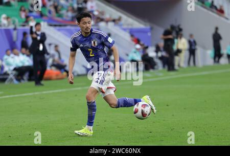 Doha, Katar. Januar 2024. DOHA, KATAR - 14. JANUAR: Yukinari Sugawara aus Japan während des AFC Asian Cup Gruppenspiels zwischen Japan und Vietnam im Al Thumama Stadium am 14. Januar 2024 in Doha, Katar Credit: Sebo47/Alamy Live News Stockfoto