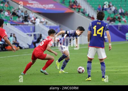 Doha, Katar. Januar 2024. DOHA, KATAR - 14. JANUAR: Yukinari Sugawara aus Japan während des AFC Asian Cup Gruppenspiels zwischen Japan und Vietnam im Al Thumama Stadium am 14. Januar 2024 in Doha, Katar Credit: Sebo47/Alamy Live News Stockfoto