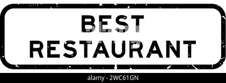 Grunge Black Best Restaurant Wort quadratischer Gummisiegelstempel auf weißem Hintergrund Stock Vektor