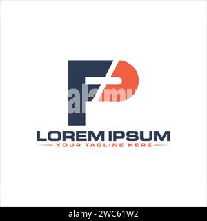 CF-Letter-Logo. Einzigartiges und professionelles CF FC Letter Logo Design. Stock Vektor