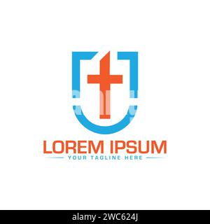 Church Logo Design einzigartiges und professionelles Logo Design. Stock Vektor