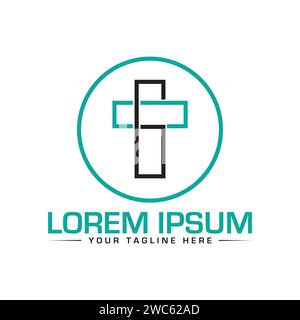 Church Logo Design einzigartiges und professionelles Logo Design. Stock Vektor
