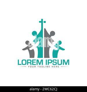 Kirchenlogos. Einzigartiges und modernes Logo-Design. Stock Vektor