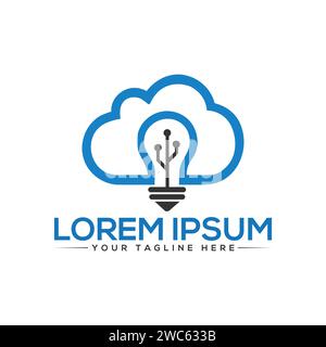 Cloud-Logo-Design. Einzigartiges und kreatives Cloud-Logo-Design. Cloud Tech Logo Design. Stock Vektor