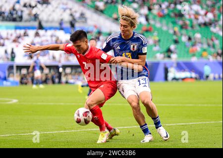 Doha, Katar. 14. Januar 2024. Japan gegen Vietnam Gruppe D - AFC Asiencup Katar 2023 im Al Thumama Stadum. Quelle: Meng Gao/Alamy Live News Stockfoto