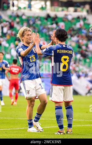 Doha, Katar. 14. Januar 2024. Japan gegen Vietnam Gruppe D - AFC Asiencup Katar 2023 im Al Thumama Stadum. Quelle: Meng Gao/Alamy Live News Stockfoto