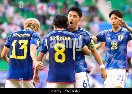 Doha, Katar. 14. Januar 2024. Japan gegen Vietnam Gruppe D - AFC Asiencup Katar 2023 im Al Thumama Stadum. Quelle: Meng Gao/Alamy Live News Stockfoto