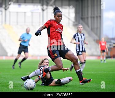 Leigh, Großbritannien. Januar 2024. Geyse von Manchester United Women wird beim Vitality Women's FA Cup Match Manchester United Women vs Newcastle United Women im Leigh Sports Village, Leigh, Großbritannien, 14. Januar 2024 (Foto: Cody Froggatt/News Images) in Leigh, Großbritannien, am 14. Januar 2024. (Foto: Cody Froggatt/News Images/SIPA USA) Credit: SIPA USA/Alamy Live News Stockfoto