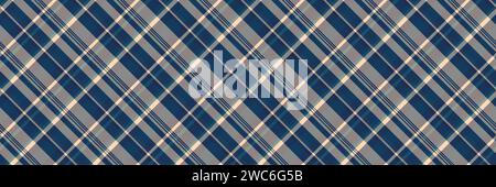 Bettdecke mit Hintergrund-Schottenmuster, nahtloses New yorker Textilmuster. Vichy Check Textur Vektorplaid in grau und blau. Stock Vektor