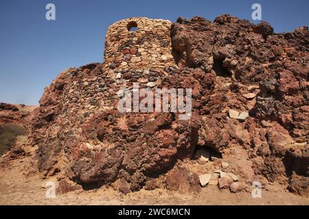 Meditation Höhlen von chamar Khiid Klosters in der Wüste Gobi in der Nähe von Sainshand. Mongolei Stockfoto