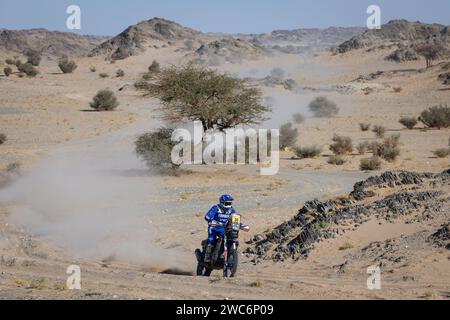 30 MAIO Antonio (PRT), Yamaha Portugal, Yamaha, Moto, Action während der 7. Etappe der Dakar 2024 am 14. Januar 2024 zwischen Riad und Al Duwadimi, Saudi-Arabien - Foto Frédéric Le Floc'h / DPPI Stockfoto