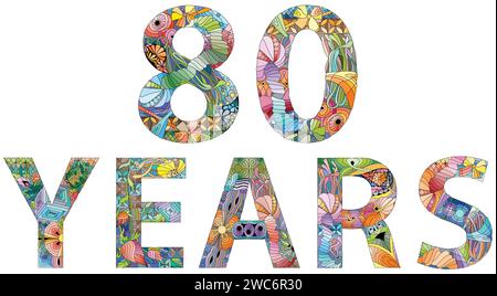 Jubiläumsabzeichen oder -Etikett. 80. Feier und Gratulation Design Element. Stock Vektor