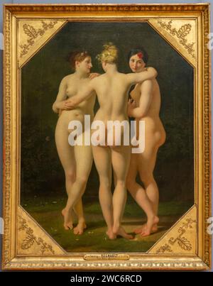 Paris, Frankreich - 01 06 2024: Louvre Museum. Die drei Grazen gemalt von Jean-Baptiste Regnault Stockfoto