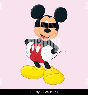 Mickey Maus mit Sonnenbrille Illustration Stock Vektor