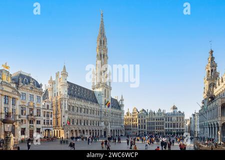 Marktplatz oder Grand Place in Brüssel. Stockfoto