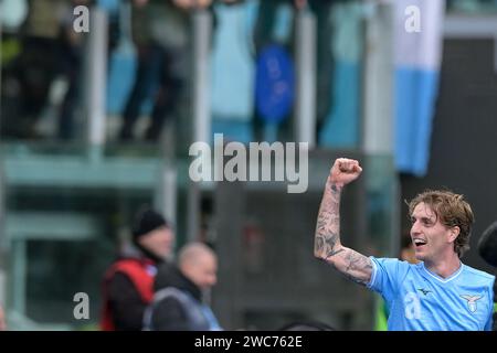 Rom, Italien. 14. Januar 2024, Stadio Olimpico, Roma, Italien; Fußball der Serie A; Nicolo Rovella von SS Lazio Credit: Roberto Ramaccia/Alamy Live News Stockfoto