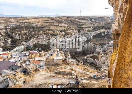 Kappadokien, Blick von oben vom Schloss in Ortahisar, Türkei Stockfoto