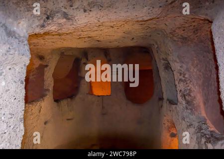 Der Saal Kaymakli Underground City Kappadokien Stockfoto