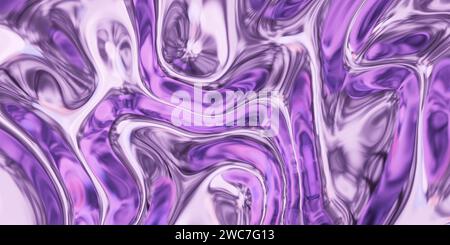 Nahaufnahme einer 3D-Darstellung mit violettem und weißem Hintergrund Stockfoto
