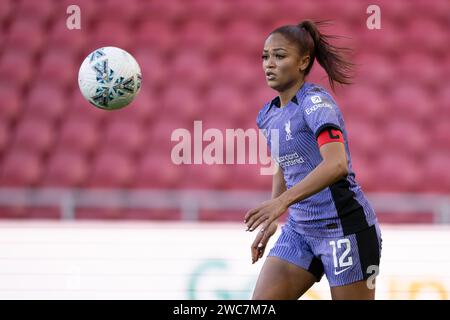 Bristol, Großbritannien. Januar 2024. Taylor Hinds aus Liverpool beim Spiel der Frauen in der vierten Runde des FA Cup zwischen den Frauen in Bristol City und den Frauen in Liverpool am 14. Januar 2024 im Ashton Gate in Bristol. Dieses Bild darf nur für redaktionelle Zwecke verwendet werden. Nur redaktionelle Verwendung. Quelle: Ashley Crowden/Alamy Live News Stockfoto