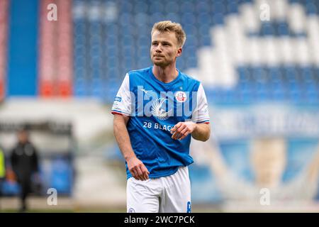 Rostock, Deutschland 14. Januar 2024: Testspiel - 2023/2024 - FC Hansa Rostock vs. VfB Lübeck im Bild: Simon Rhein (Hansa Rostock) Stockfoto