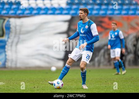 Rostock, Deutschland 14. Januar 2024: Testspiel - 2023/2024 - FC Hansa Rostock vs. VfB Lübeck im Bild: Janik Bachmann (Hansa Rostock) Stockfoto