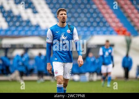 Rostock, Deutschland 14. Januar 2024: Testspiel - 2023/2024 - FC Hansa Rostock vs. VfB Lübeck im Bild: Janik Bachmann (Hansa Rostock) Stockfoto