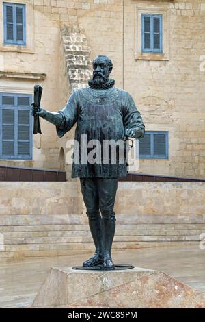 Statue von Jean Parisot de Valette Stockfoto