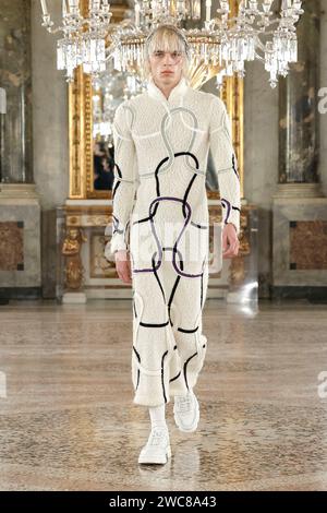 Mailand, Italien. Januar 2024. AUSSPRECHEN Herbst/Winter 2024-2025 Runway während der Milan Fashion Week Herrenmode am 2024. Januar - Mailand; Italien 14/01/2024 Credit: dpa/Alamy Live News Stockfoto