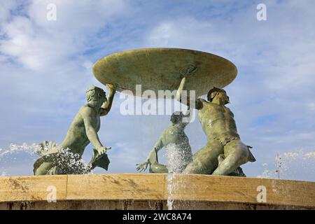 Tritons-Brunnen in Valletta auf Malta Stockfoto