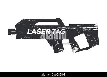 Laser Tag Gun Spiel Vektor futuristische Waffe Logo Textur Hintergrund. Abbildung Laser-Tag. Stock Vektor