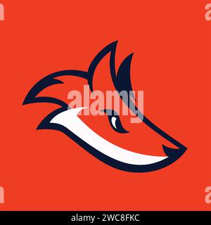 Eine kreative Darstellung eines Fuchsgesichts im Stil eines Maskottchens. Stock Vektor