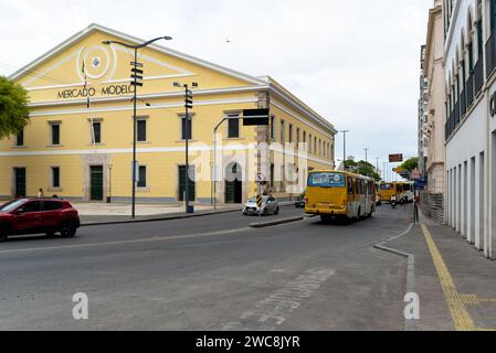 Salvador, Bahia, Brasilien - 5. Januar 2024: Mercado Modelo im Stadtteil Comercio in Salvador, Bahia. Stockfoto