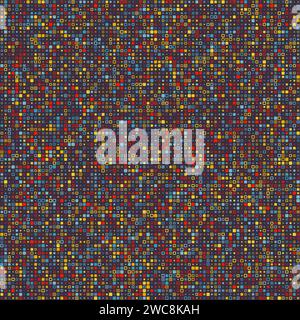 Nahtloses geometrisches Muster. Verschiedene abgerundete Quadrate in mehreren Farben. Gedämpfte Töne mit warmen und kühlen Akzenten. Hervorragende Vektorillustration. Stock Vektor