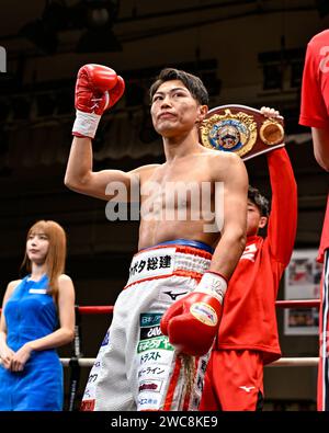 Tokio, Japan. Januar 2023. Siegerin Katsuya Yasuda aus Japan vor dem WBO Asia Pacific Leichtgewicht Titelkampf in der Korakuen Hall in Tokio, Japan, 9. Januar 2023. Quelle: Hiroaki Finito Yamaguchi/AFLO/Alamy Live News Stockfoto