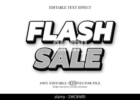 Flash-Verkaufstext, 3D-Stil mit bearbeitbarem Schriftarteffekt Stock Vektor