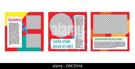 Flippiges Magazin-Layout für digitales Marketing in sozialen Medien. Werbebroschüren Markenverkauf kommerzielle Werbung. Stock Vektor