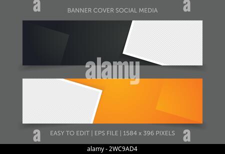 Vorlagenbanner horizontal mit abstraktem Hintergrund zum Ersetzen des Bildraums Stock Vektor