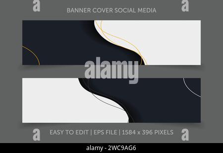 Vorlagenbanner horizontal mit abstraktem Hintergrund zum Ersetzen des Bildraums Stock Vektor